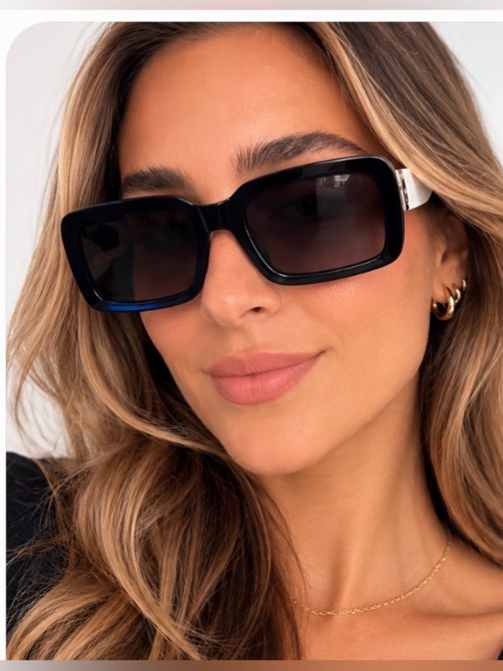 NwWT Carolina Lemke CL9018-02 Two-Tone Black and White Square Sunglasses